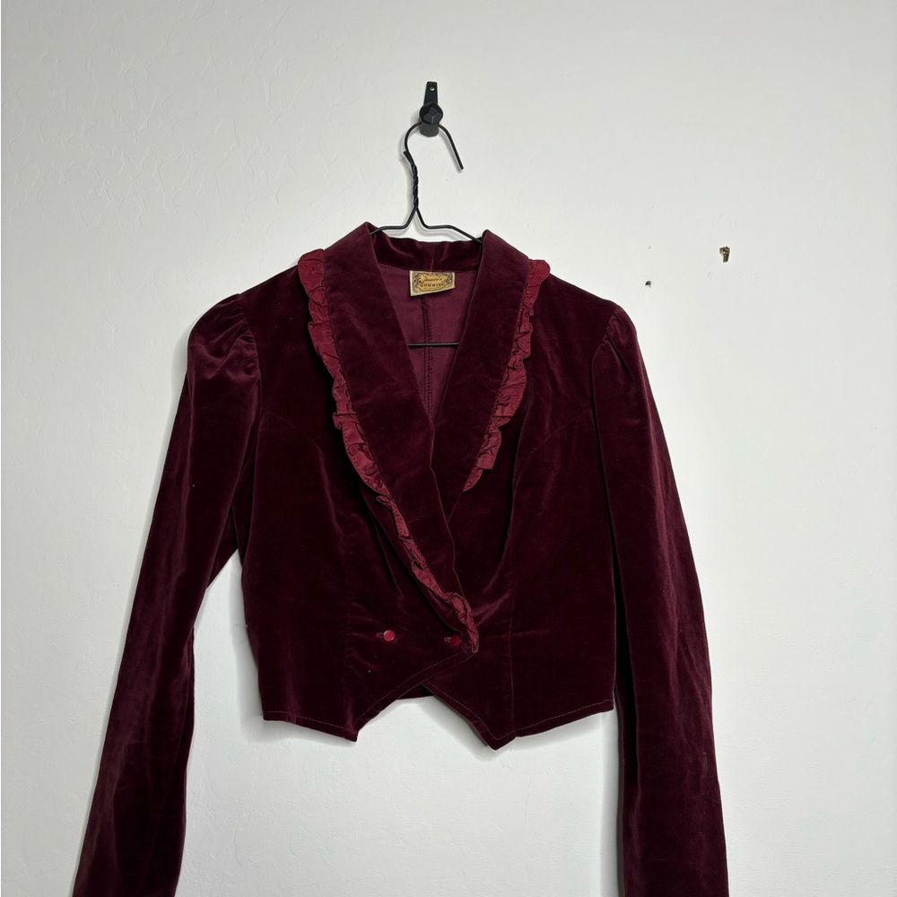 Vintage Jessica McClintock Gunnies Velvet Cropped Jacket